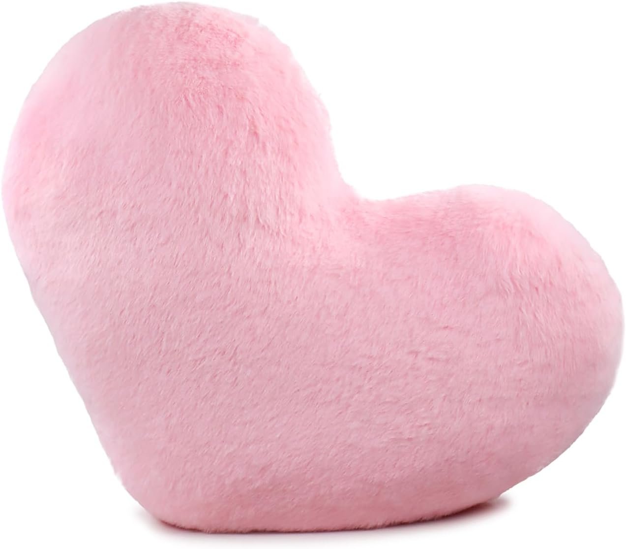 Patty Both Heart Pillow Fluffy Pink Heart Shaped Throw Pillows Super Cute Soft Faux Rabbit Fur Heart Throw Pillow Room Decorative Pillow,Wedding Decor for Couch Bed Sofa Women