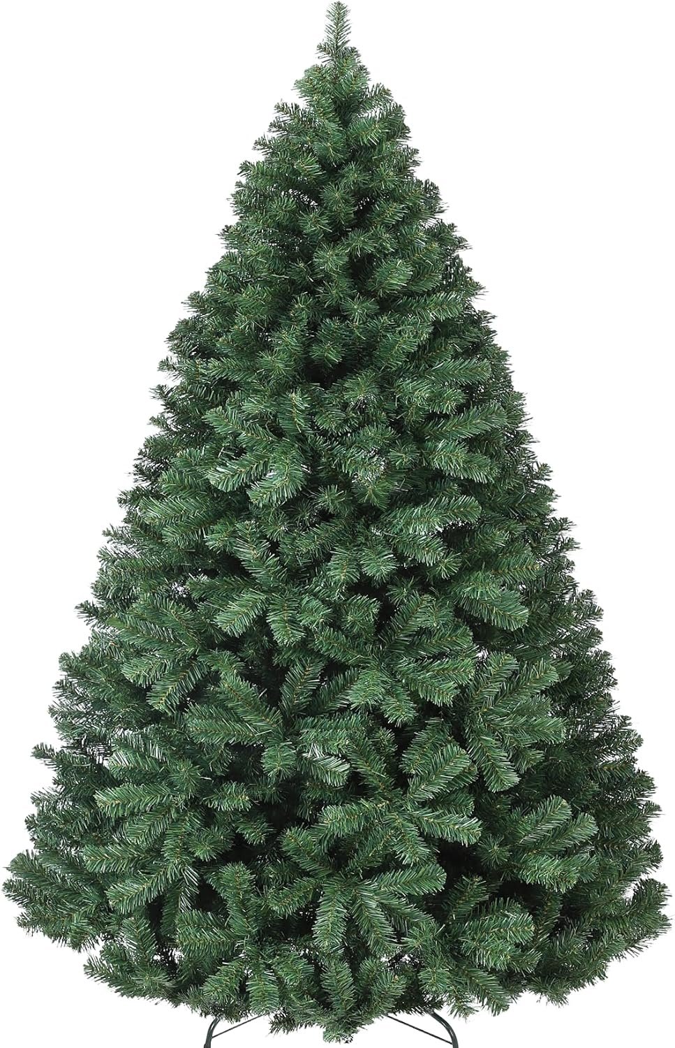 6FT Artificial Christmas Tree - Fluffy Fraser Fir Unlit Hinged Design, Faux Full Christmas Tree with 900 Premium Branch Tips, Includes Stand for Holiday Home Decor